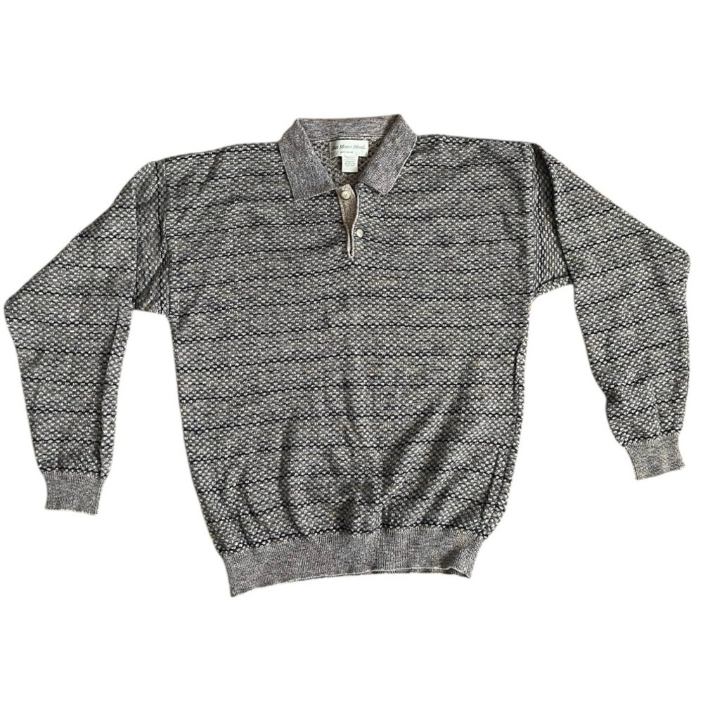 VINTAGE San Mateo Island Sweater Mens Medium Brown woven knit Cotton 90’s grunge